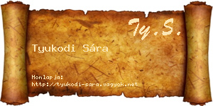 Tyukodi Sára névjegykártya