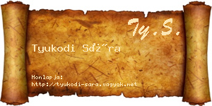 Tyukodi Sára névjegykártya